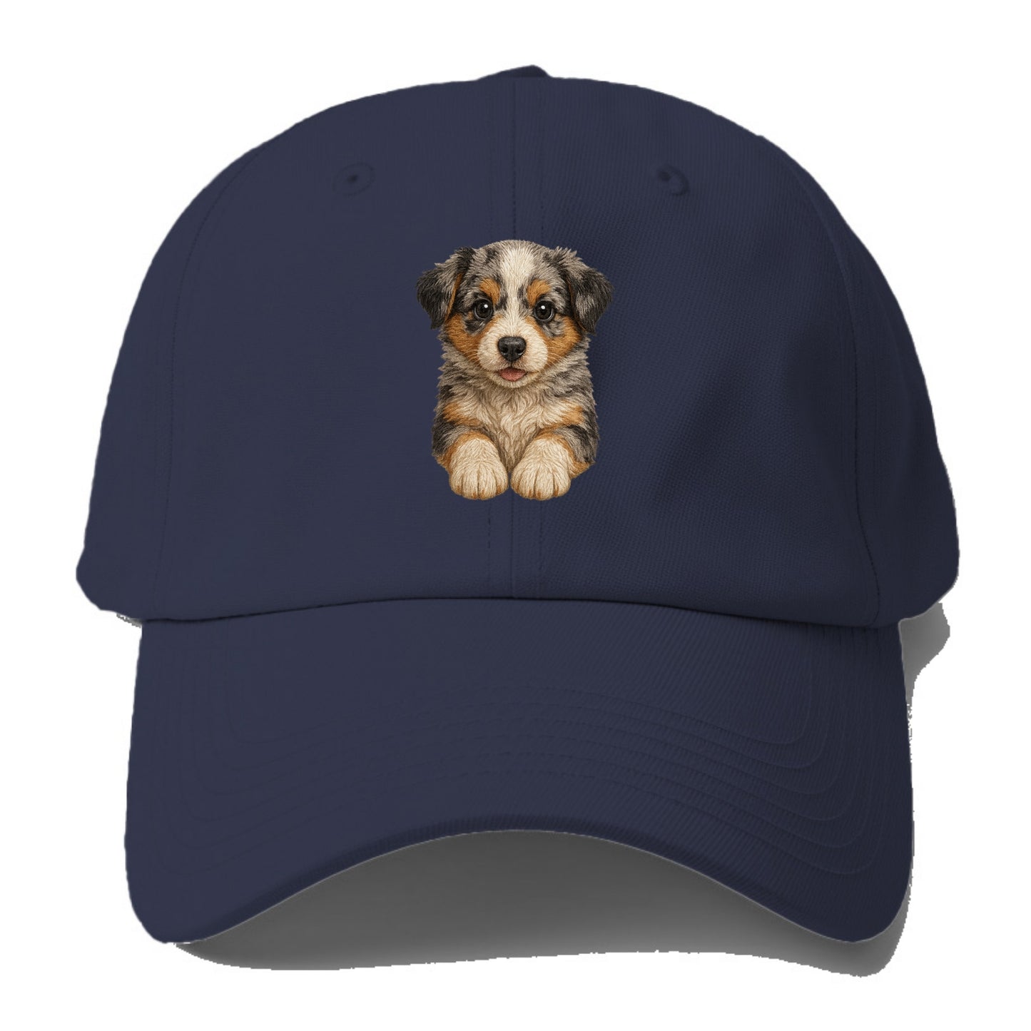 Baby Australian Shepherd Puppy - merle coat, bright eyes, fluffy, - Baseball Cap For Big Heads - Twilight Navy(Blue)
