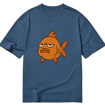 The Goldfish Judging Silently - Classic T-shirt - Twilight Navy(Blue)