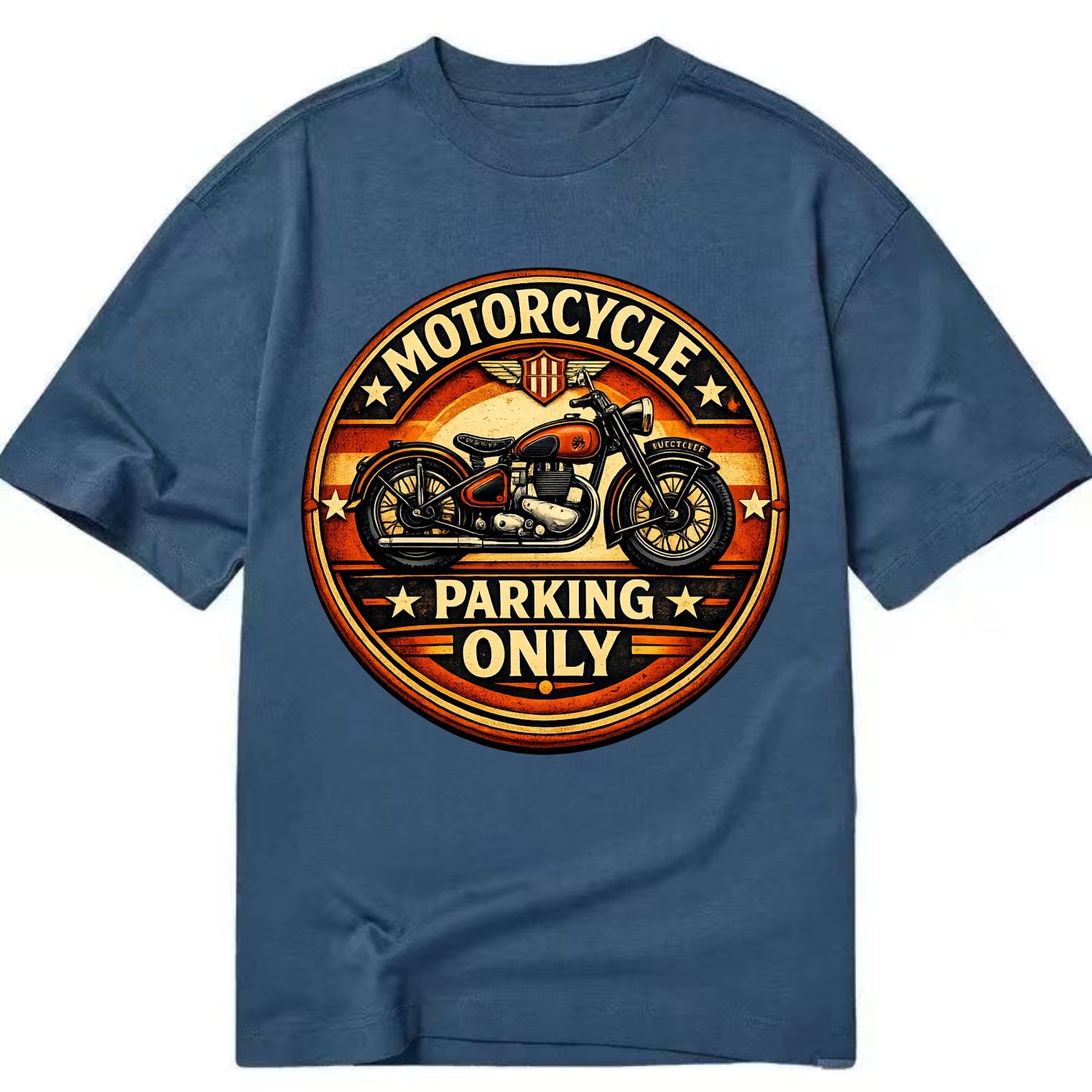 Motorcycle Parking Only - Classic T-shirt - Twilight Navy(Blue)