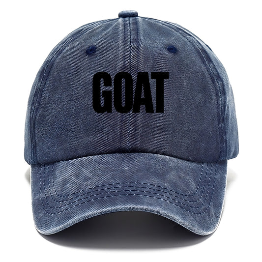 Bold typography design - "GOAT" - greatest of all time - Classic Cap - Twilight Navy(Blue)