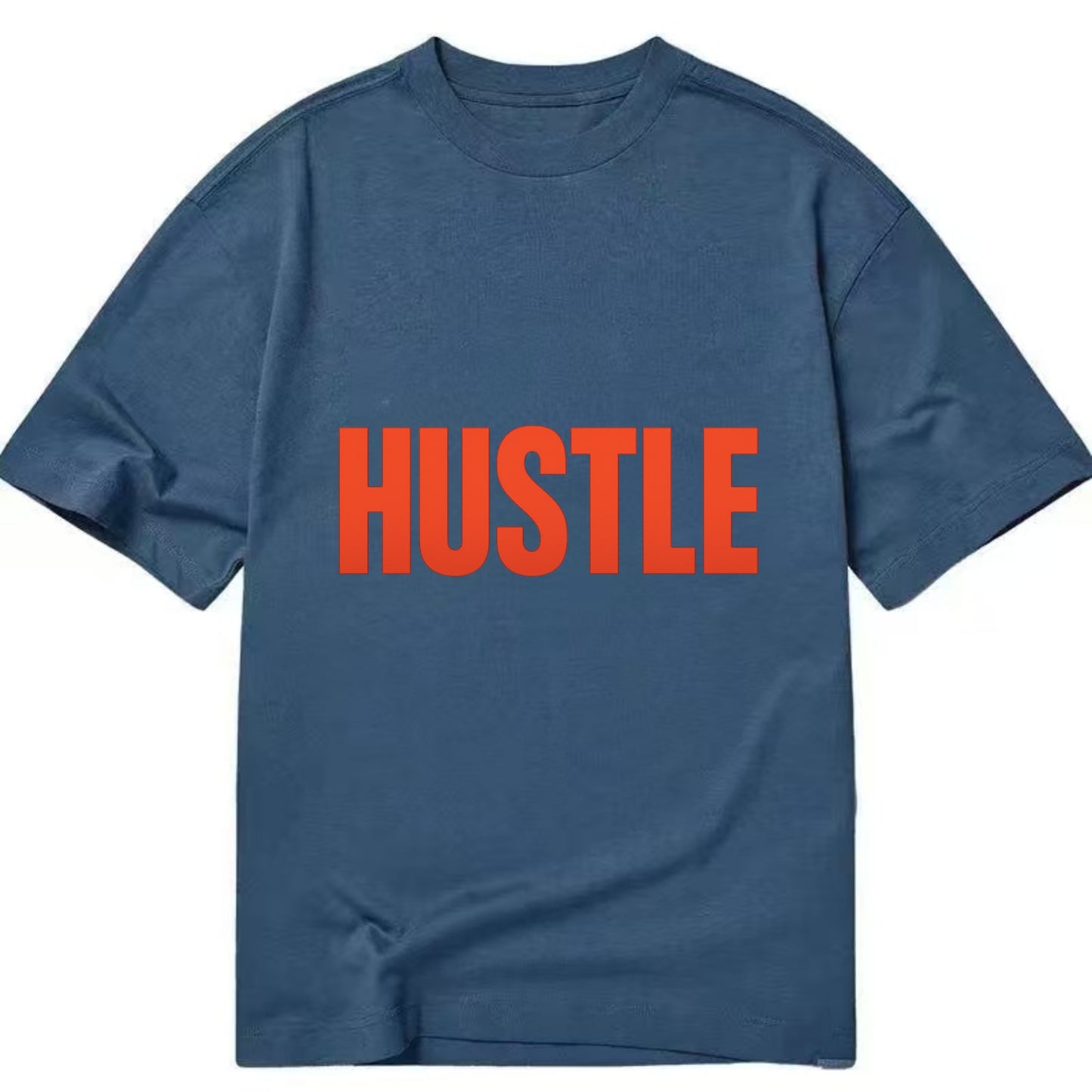Bold typography design - "HUSTLE" - work hard, grind, chase dreams - Classic T-shirt - Twilight Navy(Blue)