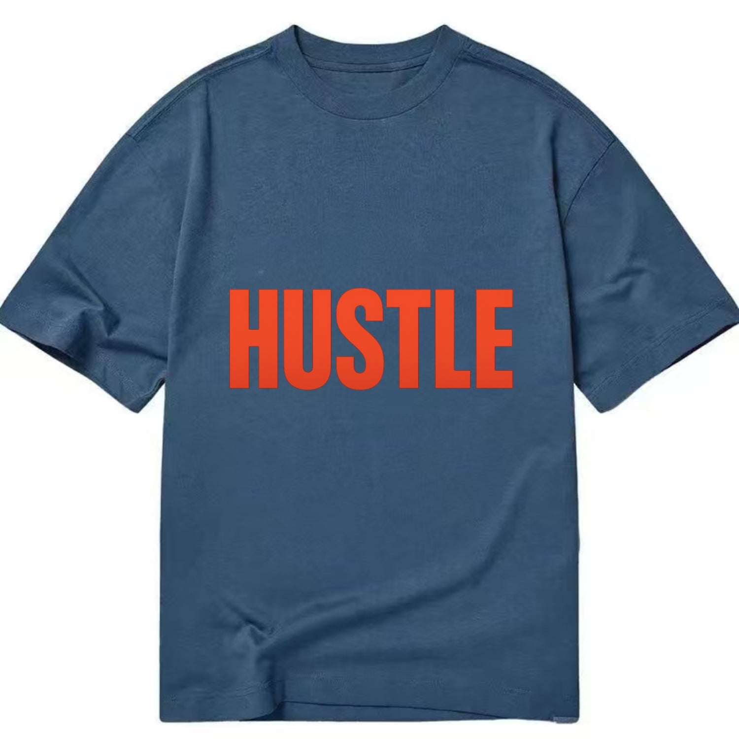 Bold typography design - "HUSTLE" - work hard, grind, chase dreams - Classic T-shirt - Twilight Navy(Blue)
