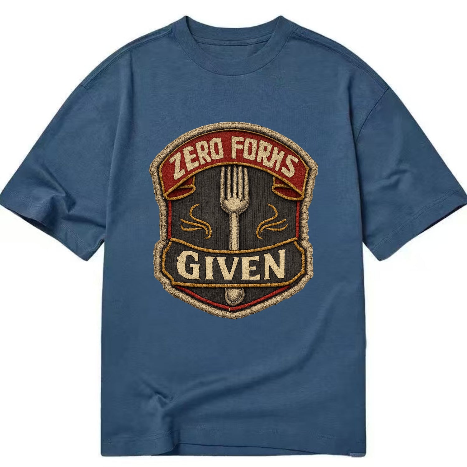 ZERO FORKS GIVEN - fork with text in silver , no cares attitude - Classic T-shirt - Twilight Navy(Blue)