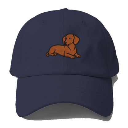 Dachshund - Red smooth relaxed lying dow Baseball Cap For Big Heads - Twilight Navy(Blue)