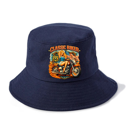 Classic Pinup Biker - Bucket Hat - Twilight Navy(Blue)