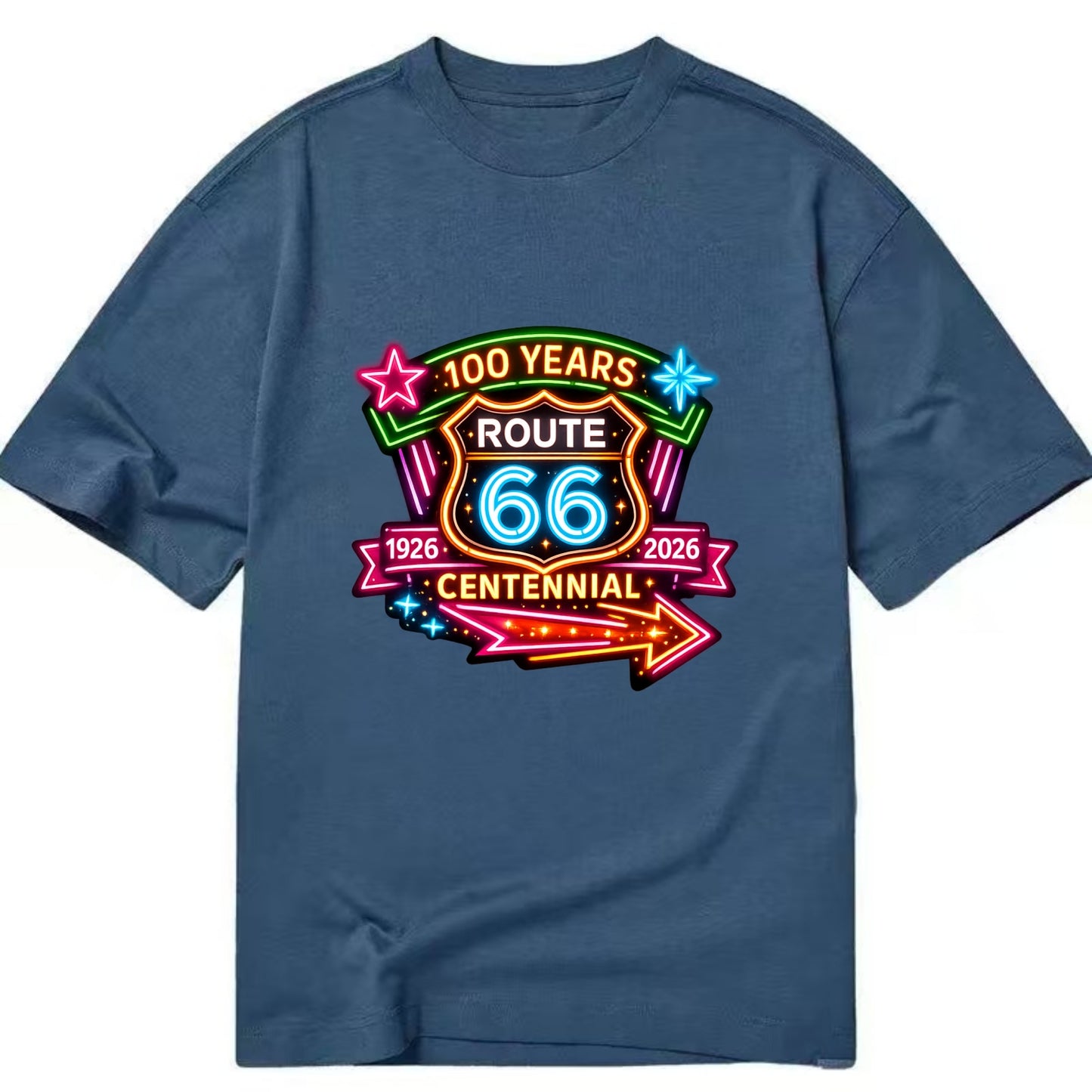 CENTENNIAL BADGE | 100 Years celebration emblem | 1926-2026 dates | Anniversary - Classic T-shirt - Twilight Navy(Blue)