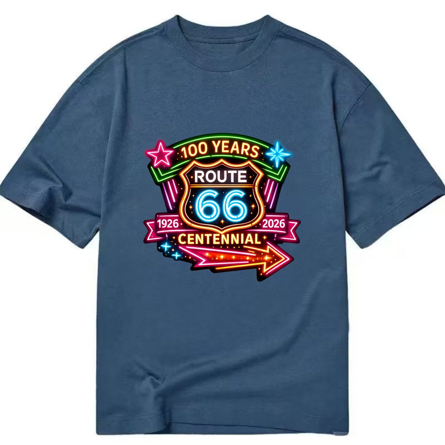CENTENNIAL BADGE | 100 Years celebration emblem | 1926-2026 dates | Anniversary - Classic T-shirt - Twilight Navy(Blue)