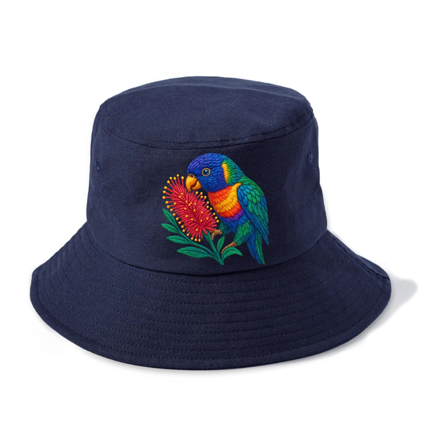 Rainbow Lorikeet Bottlebrush - Bucket Hat - Twilight Navy(Blue)