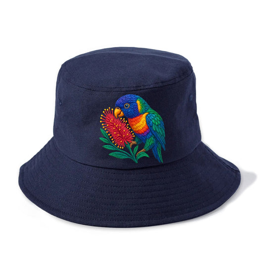 Rainbow Lorikeet Bottlebrush - Bucket Hat - Twilight Navy(Blue)