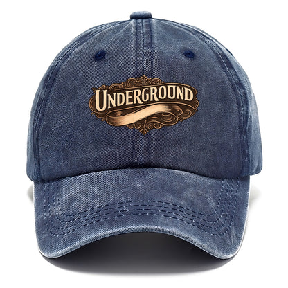 Bold typography design - "UNDERGROUND" - hidden scene, alternative - Classic Cap - Twilight Navy(Blue)