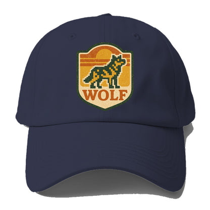 Digital Pixel Wolf  - Baseball Cap - Twilight Navy(Blue)