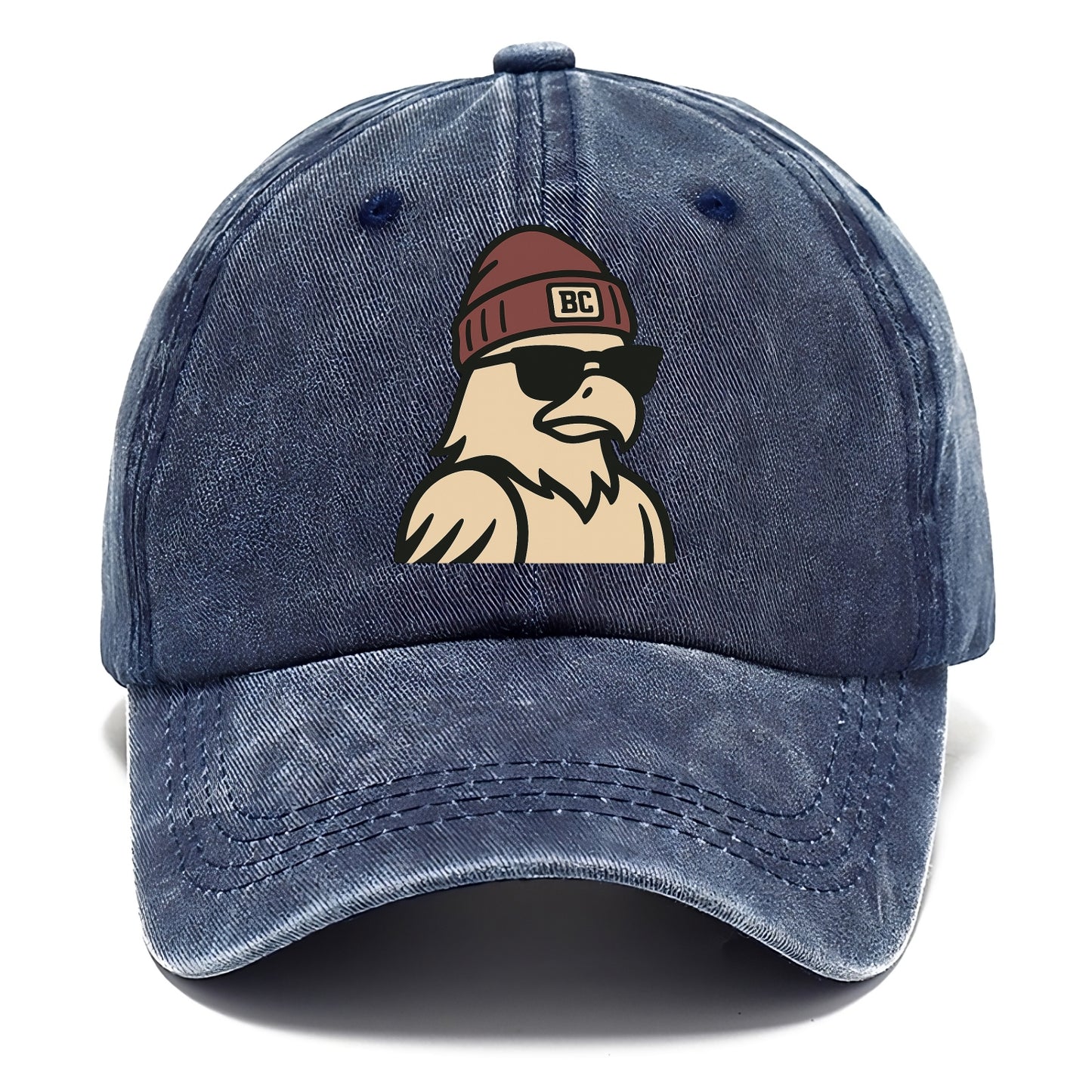 Chestnut Hill Eagle wearing Boston College beanie with BC patch - Classic Cap - Twilight Navy(Blue)