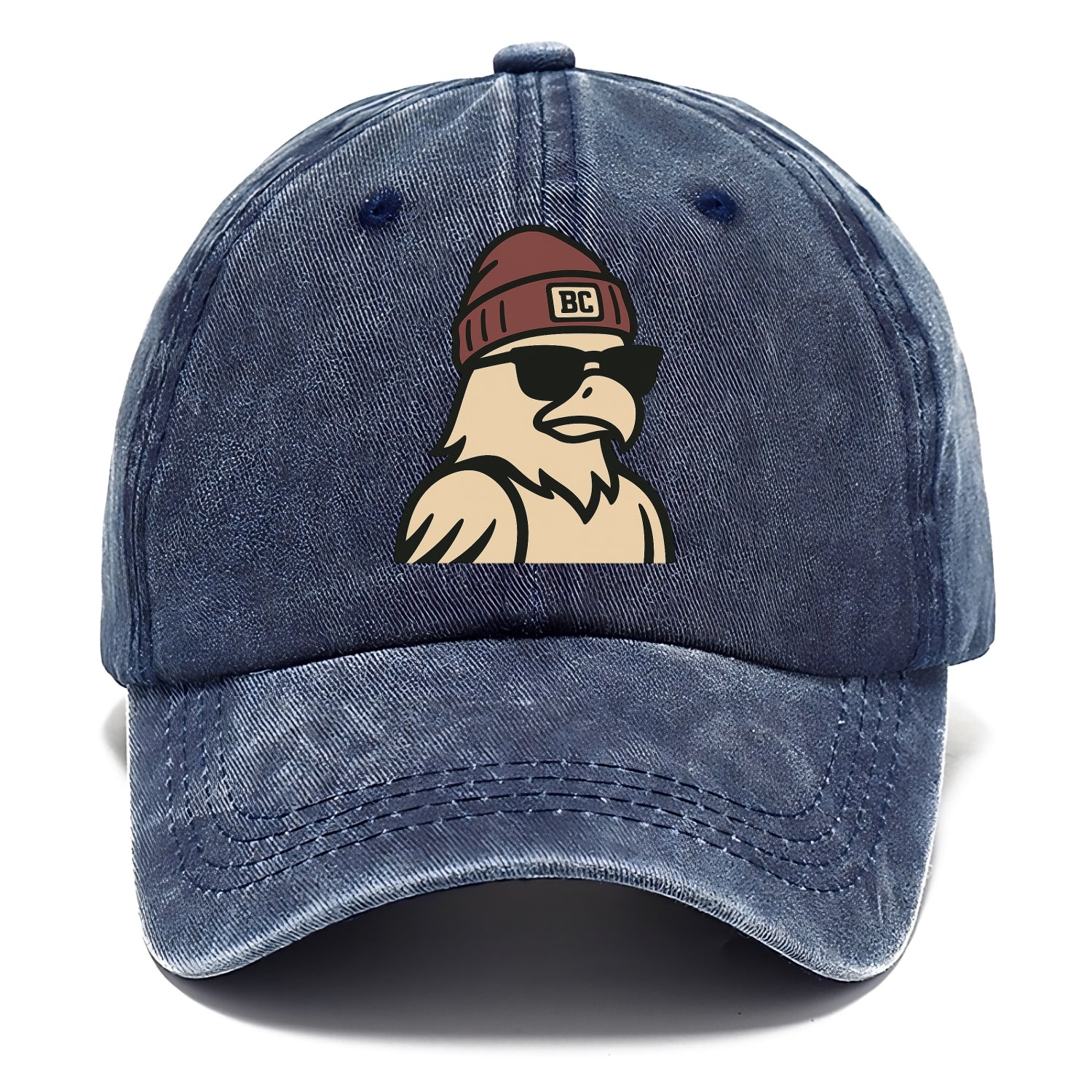 Chestnut Hill Eagle wearing Boston College beanie with BC patch - Classic Cap - Twilight Navy(Blue)