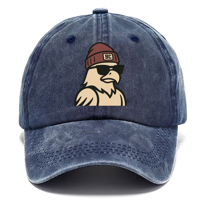 Chestnut Hill Eagle wearing Boston College beanie with BC patch - Classic Cap - Twilight Navy(Blue)