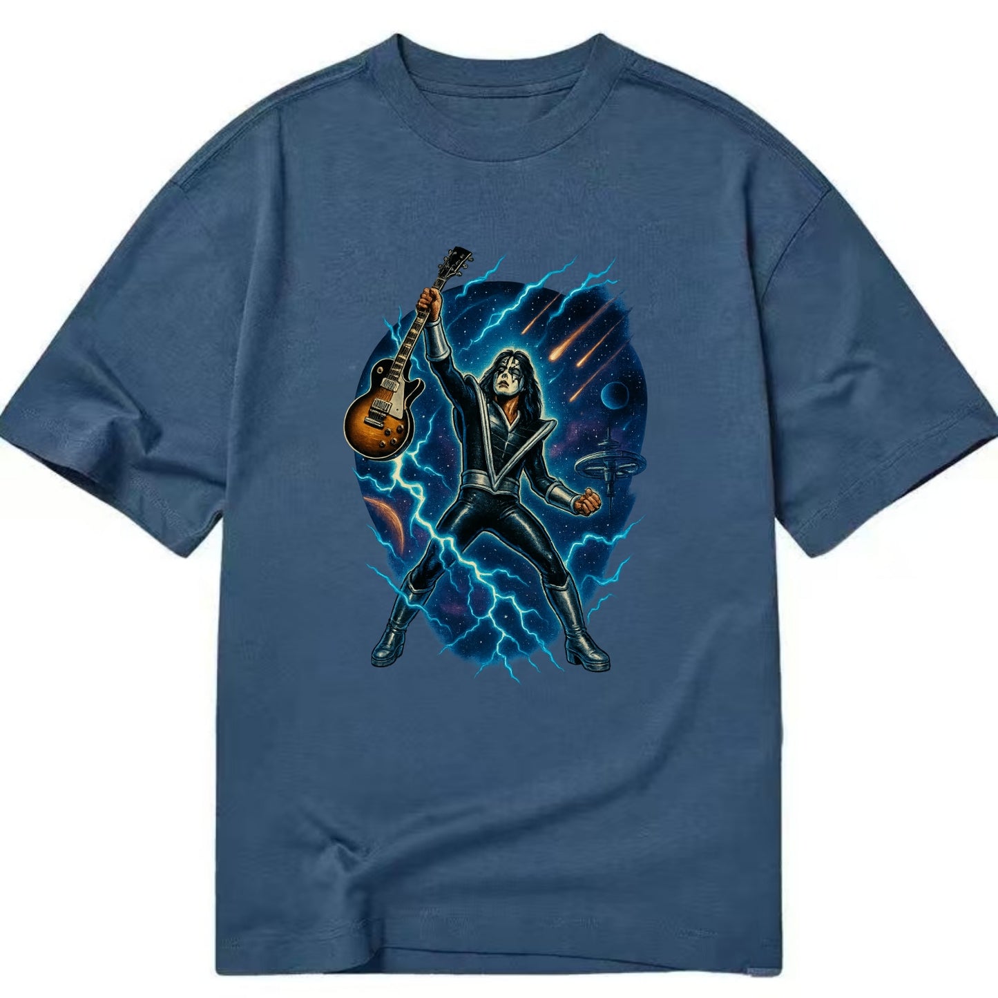 Ace Frehley Cosmic Solo - Classic T-shirt - Twilight Navy(Blue)