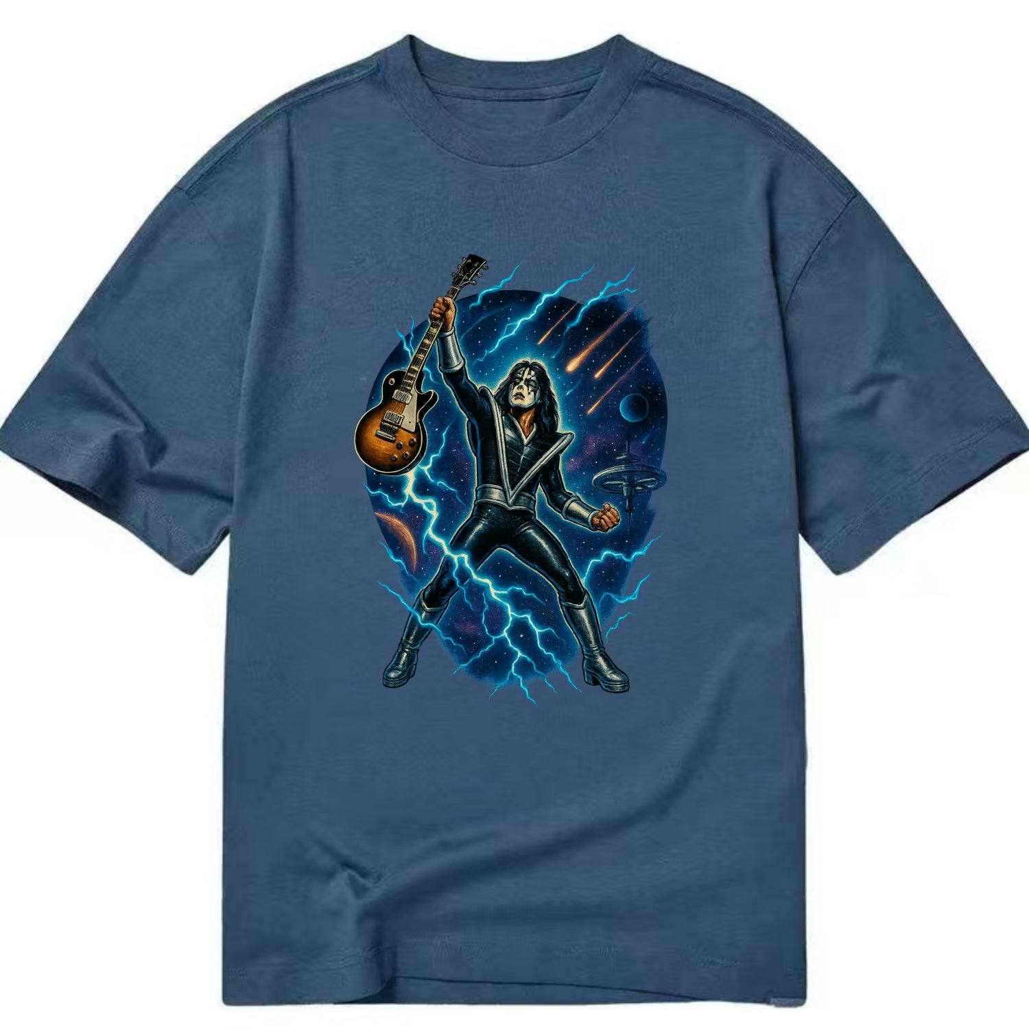 Ace Frehley Cosmic Solo - Classic T-shirt - Twilight Navy(Blue)