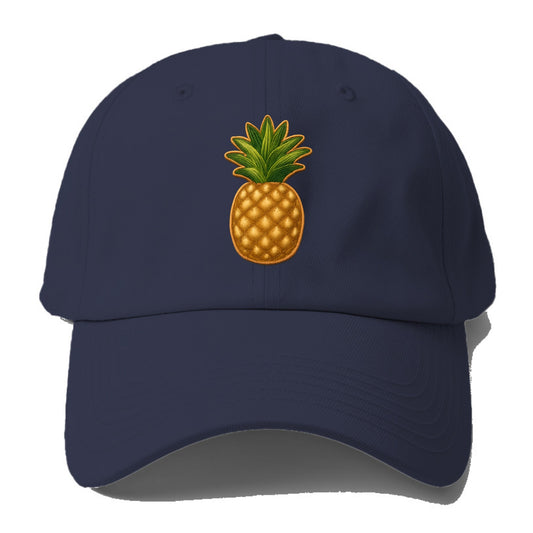 PINEAPPLE CROWN - tropical fruit in yellow and green , hospitality - Baseball Cap - Twilight Navy(Blue)