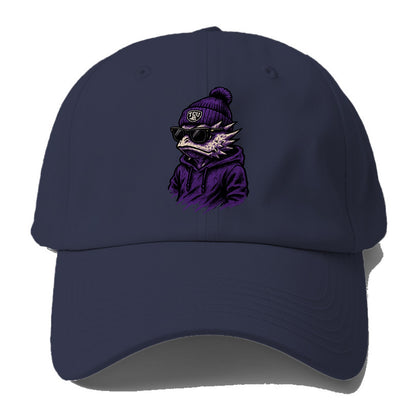 Fort Worth Horned Frog wearing TCU beanie with frog patch - Baseball Cap For Big Heads - Twilight Navy(Blue)