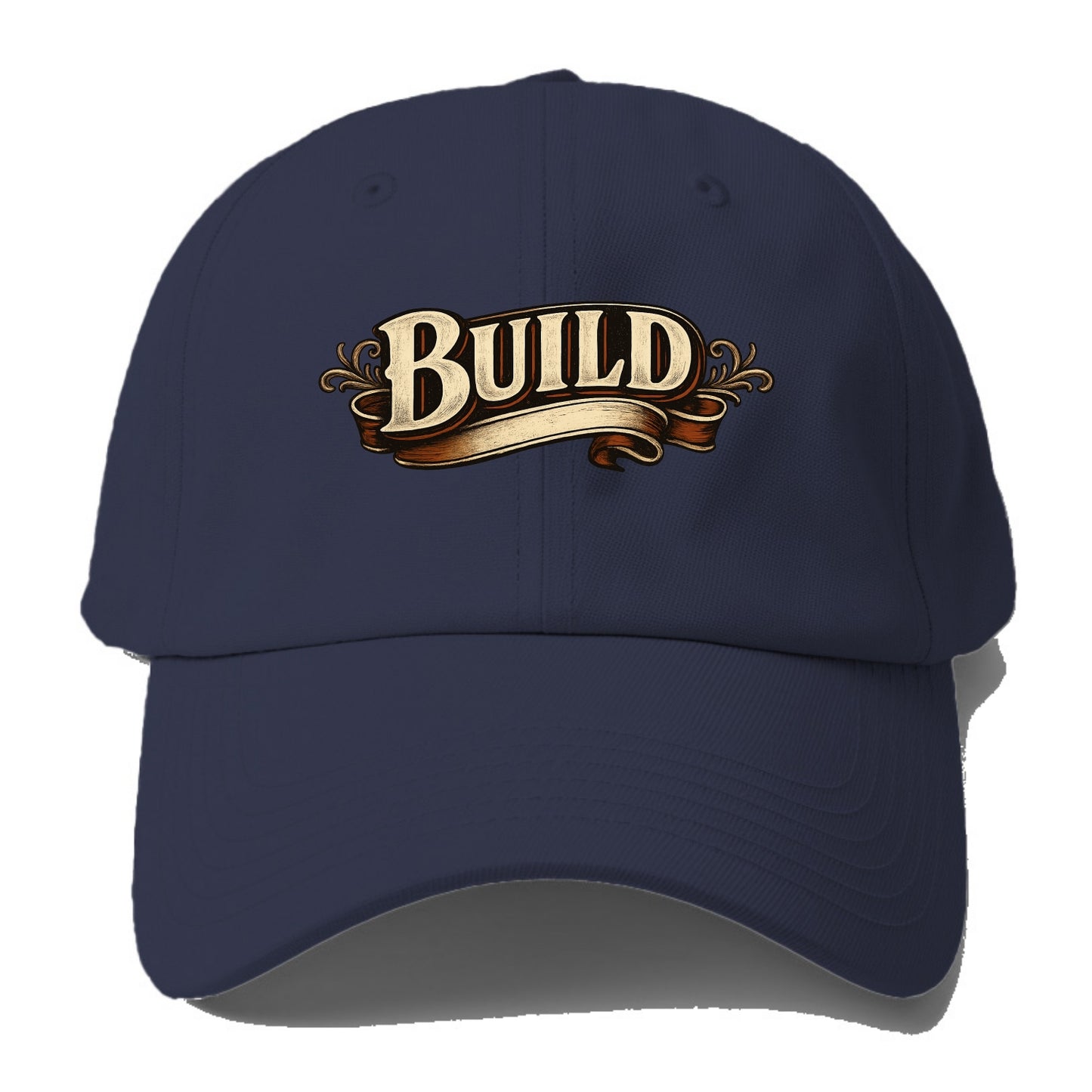 Bold typography design - "BUILD" - constructing, making real - Baseball Cap - Twilight Navy(Blue)