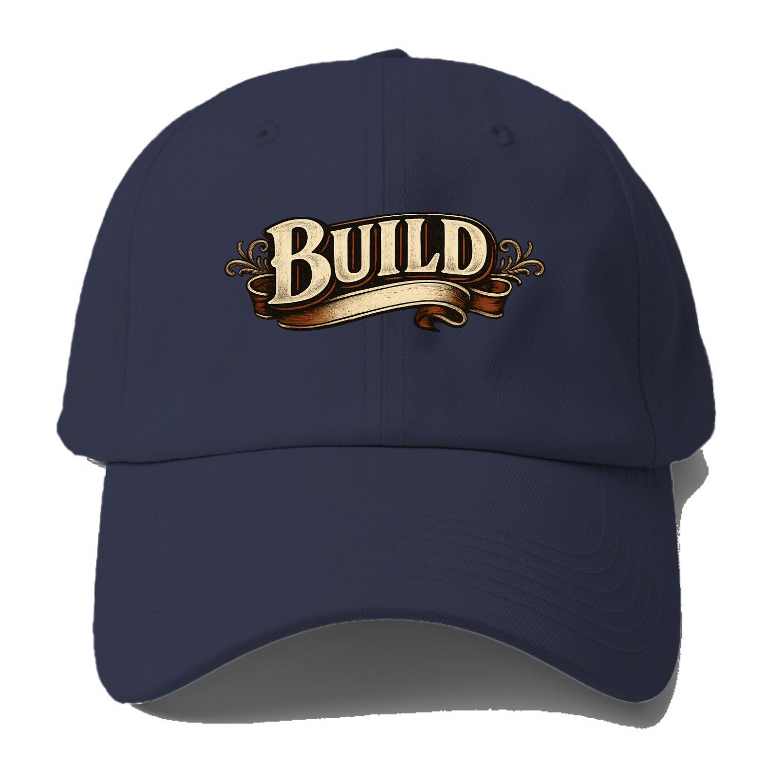 Bold typography design - "BUILD" - constructing, making real - Baseball Cap - Twilight Navy(Blue)
