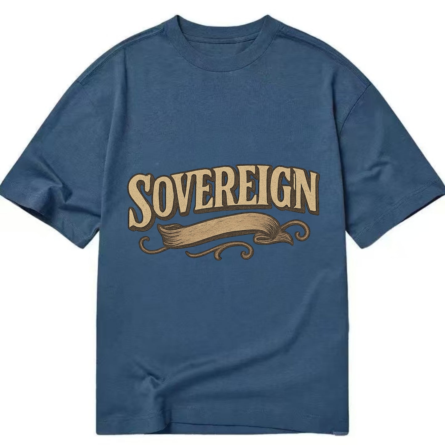 Bold typography design - "SOVEREIGN" - self-ruled, autonomous, in control - Classic T-shirt - Twilight Navy(Blue)