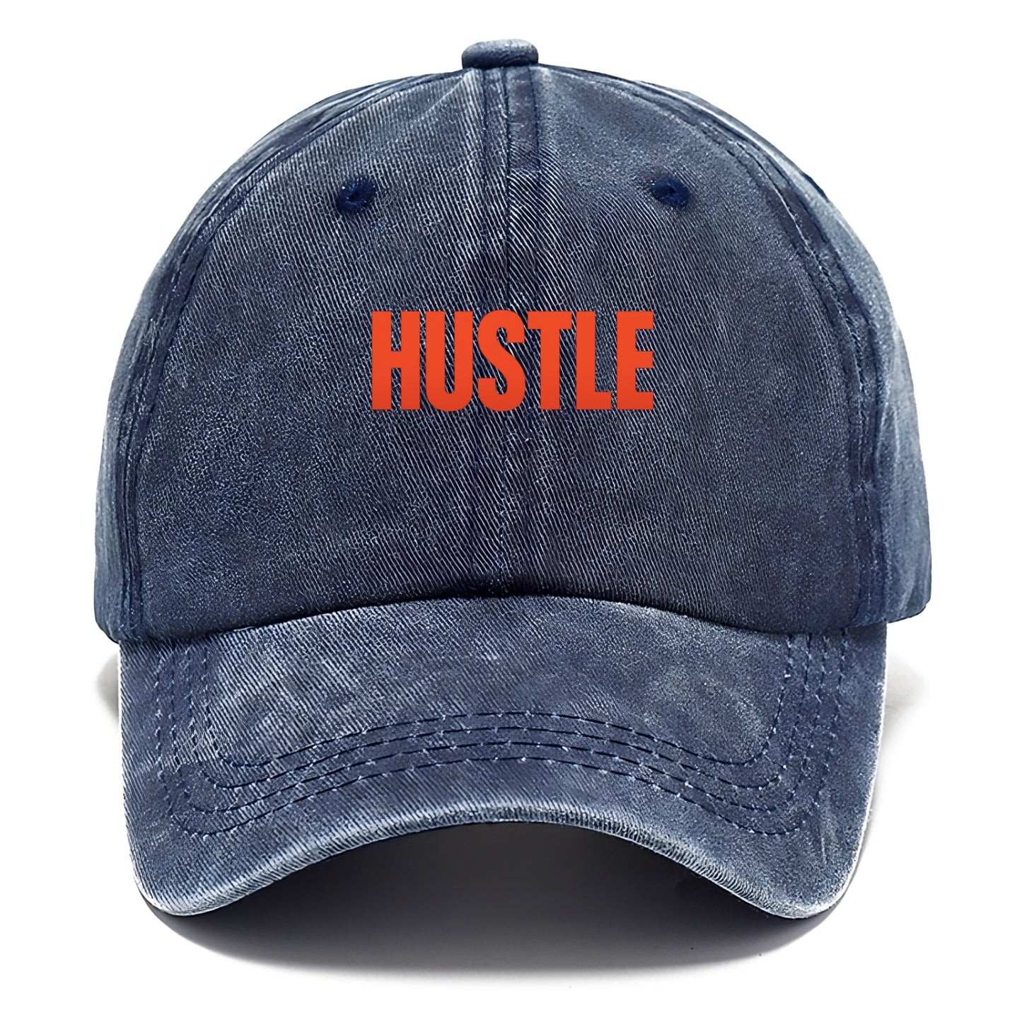 Bold typography design - "HUSTLE" - work hard, grind, chase dreams - Classic Cap - Twilight Navy(Blue)
