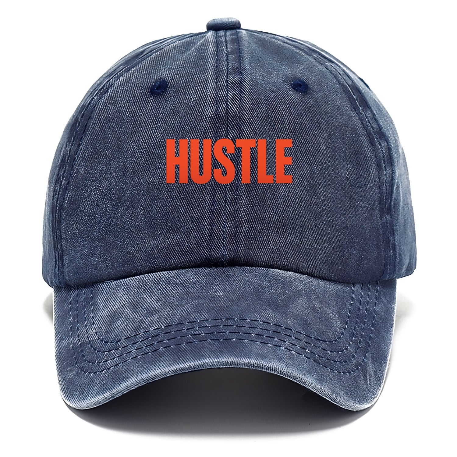 Bold typography design - "HUSTLE" - work hard, grind, chase dreams - Classic Cap - Twilight Navy(Blue)