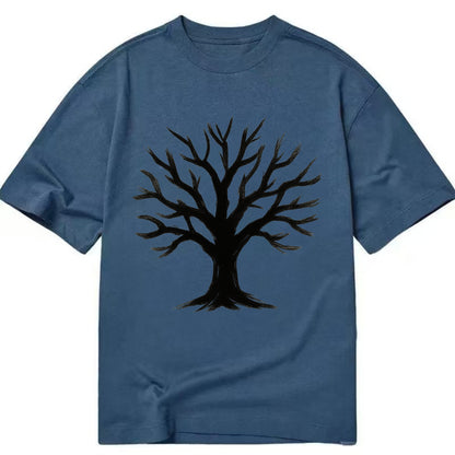 Tree with many branches - community strength ink art - Classic T-shirt - Twilight Navy(Blue)