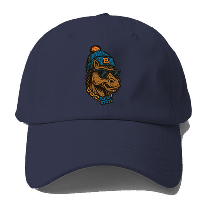 Boise Bronco wearing Boise State beanie with B patch - Baseball Cap - Twilight Navy(Blue)