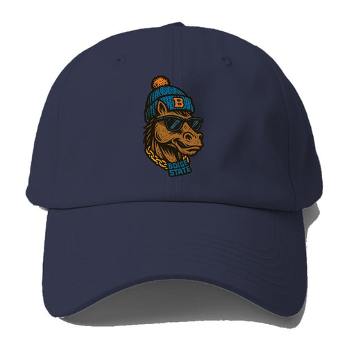 Boise Bronco wearing Boise State beanie with B patch - Baseball Cap