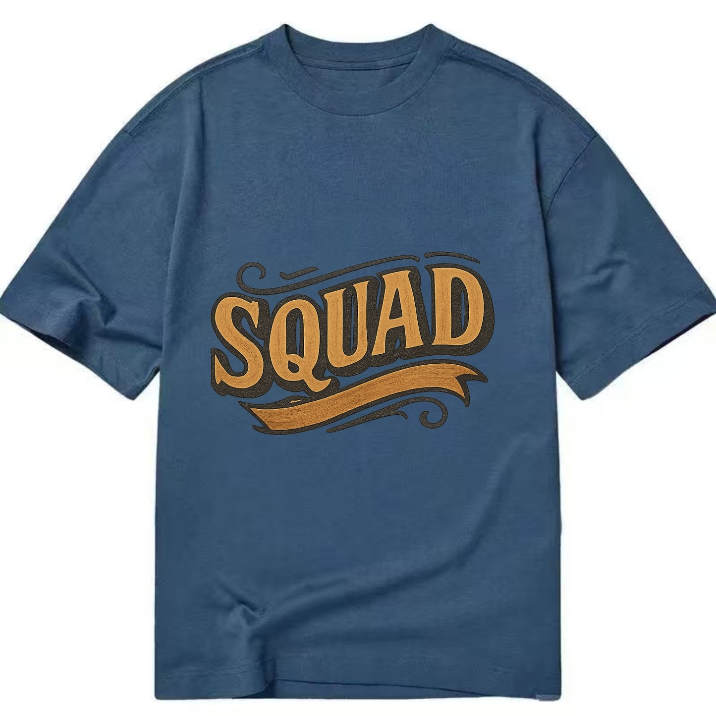 Bold typography design - "SQUAD" - your crew, your people - Classic T-shirt - Twilight Navy(Blue)