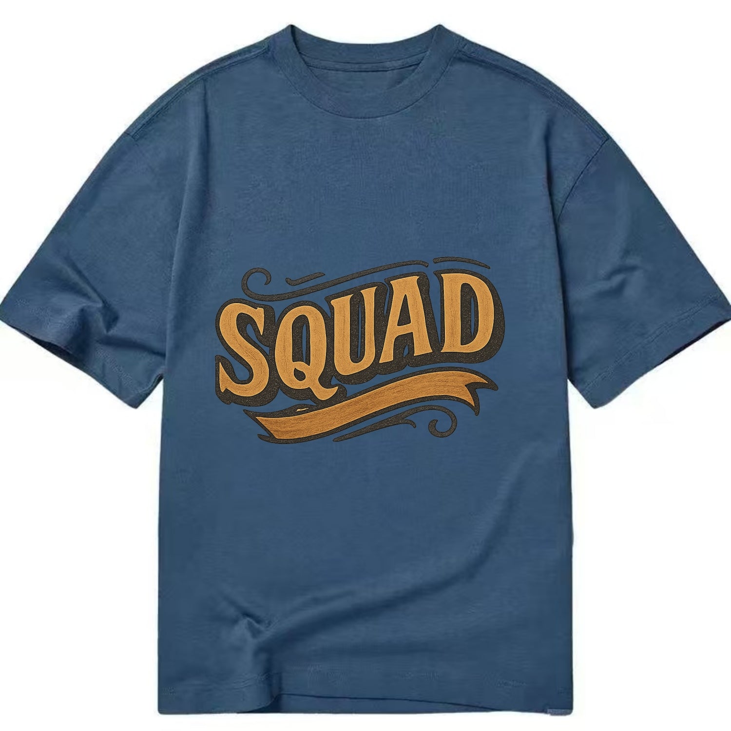 Bold typography design - "SQUAD" - your crew, your people - Classic T-shirt - Twilight Navy(Blue)