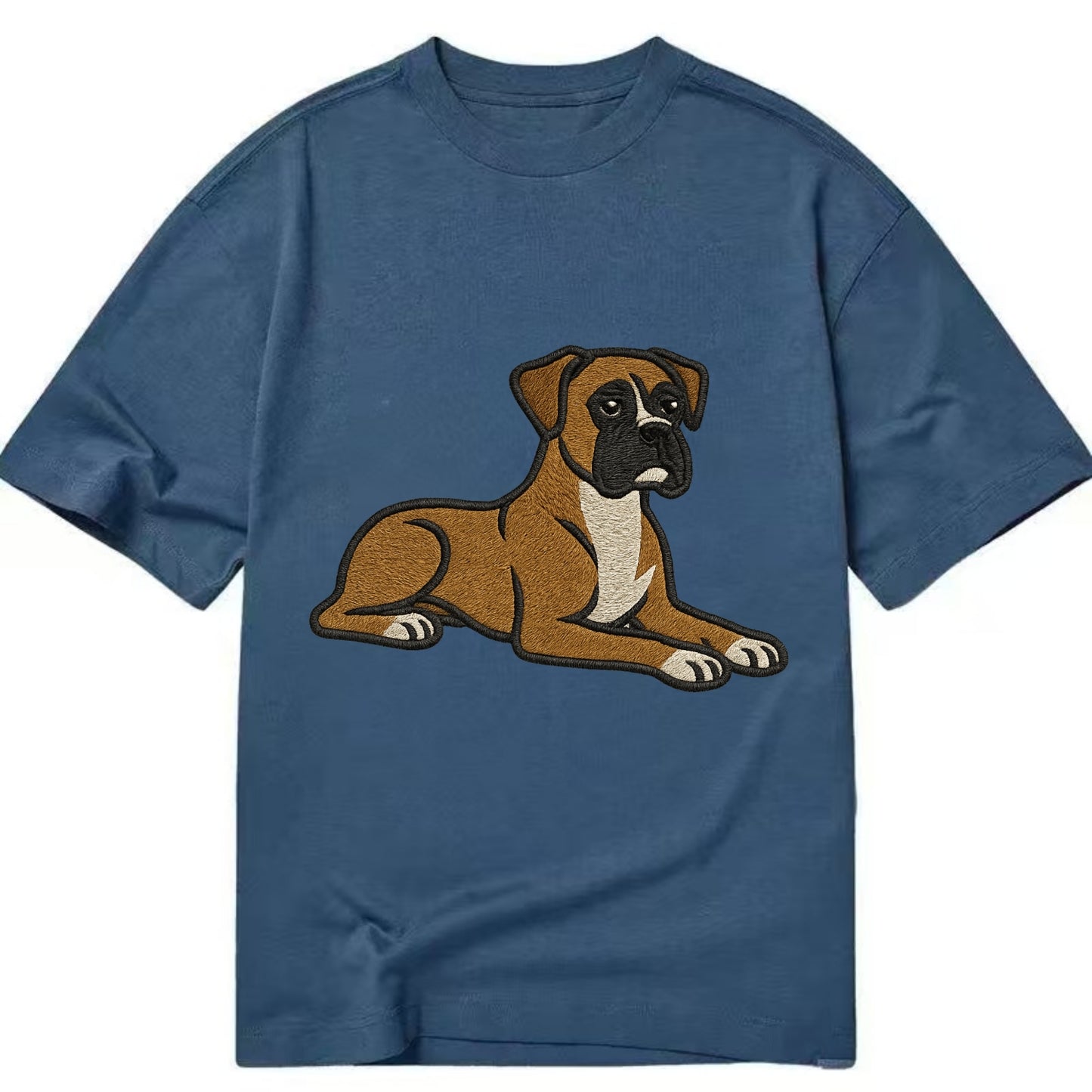 Boxer - Fawn colored relaxed lying down Classic T-shirt - Twilight Navy(Blue)