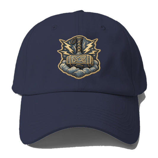 THOR HAMMER MJOLNIR - mighty hammer in silver and blue , thunder god - Baseball Cap - Twilight Navy(Blue)