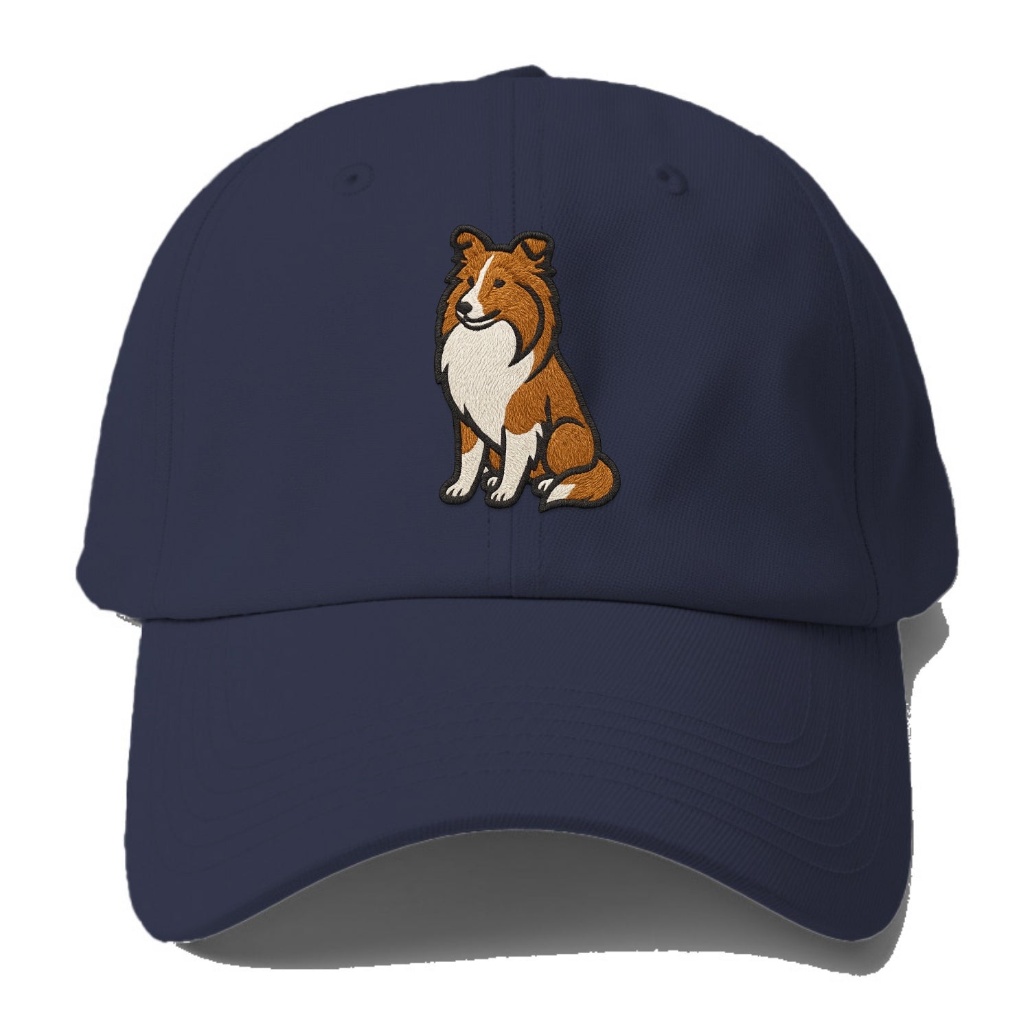 Shetland Sheepdog - Sable and white embr Baseball Cap - Twilight Navy(Blue)