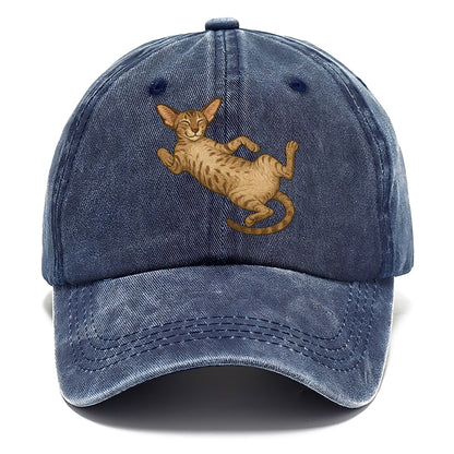 Oriental Shorthair  fully relaxed sprawl Classic Cap - Twilight Navy(Blue)