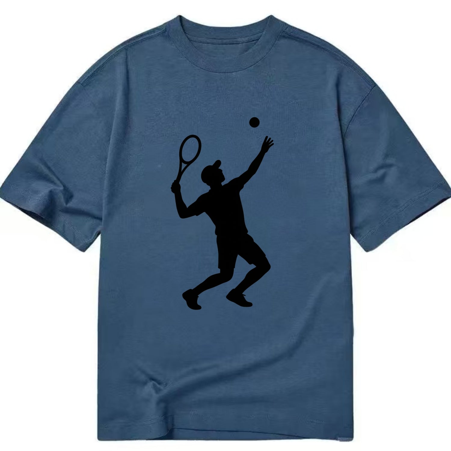 Tennis player serving powerful shot - Classic T-shirt - Twilight Navy(Blue)