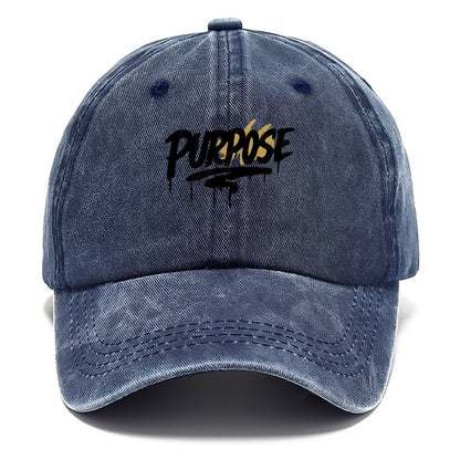 Bold typography design - "PURPOSE" - reason for being - Classic Cap - Twilight Navy(Blue)