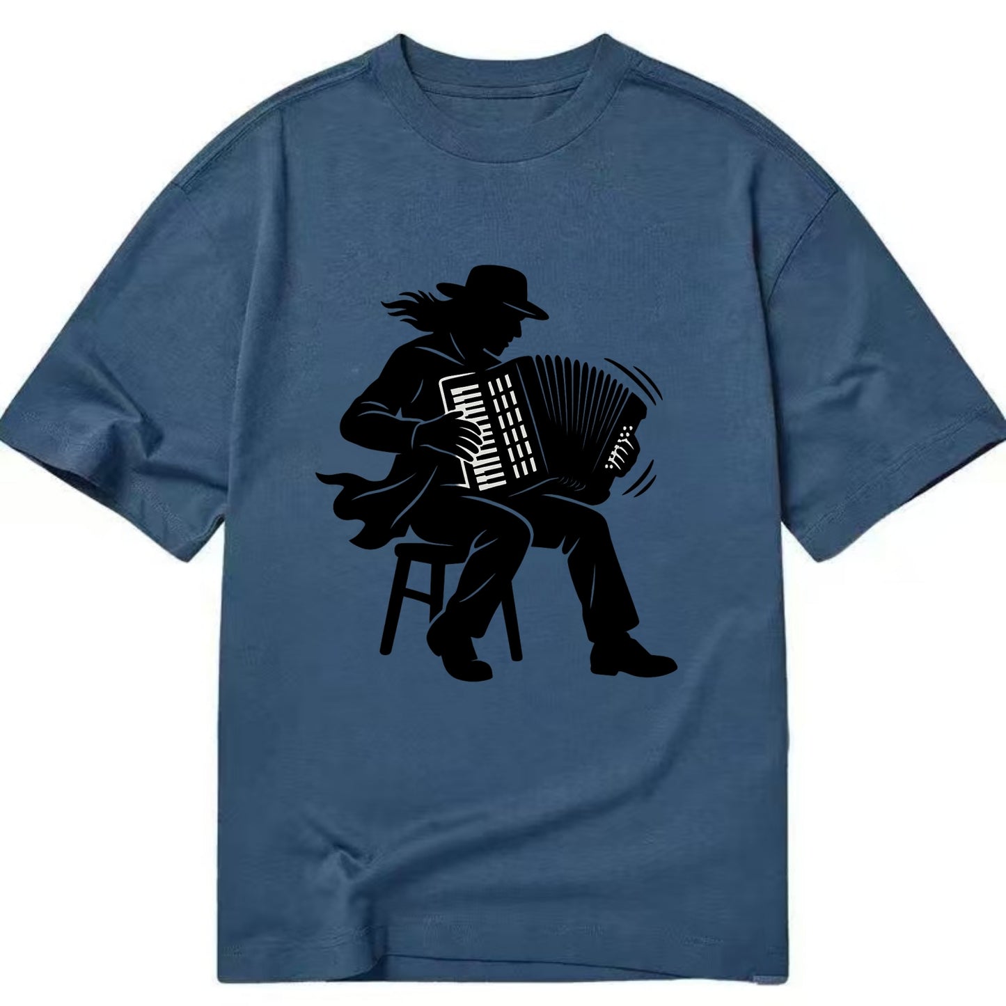 Accordion player street musician - Classic T-shirt - Twilight Navy(Blue)