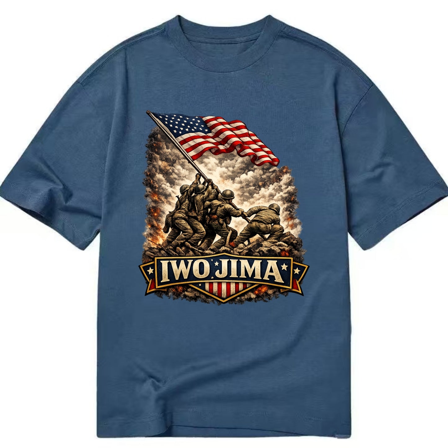 Iwo Jima Flag Raising - Classic T-shirt - Twilight Navy(Blue)