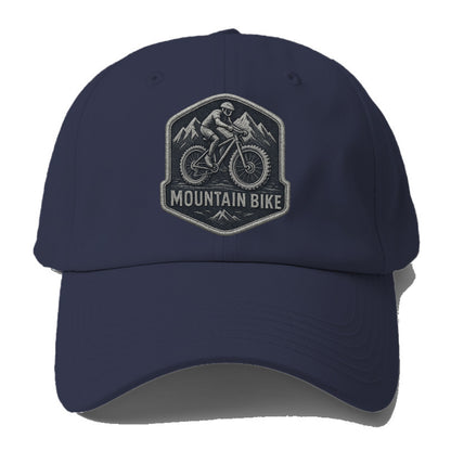 Mountain bike with rugged tires - cyclist badge - Baseball Cap - Twilight Navy(Blue)