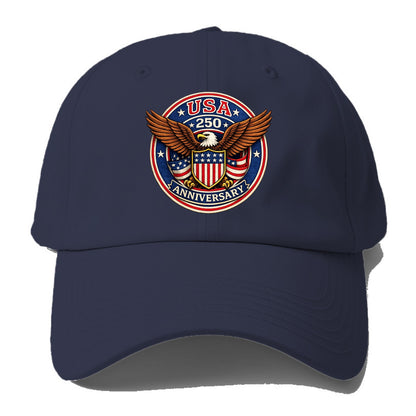 Usa 250 Anniversary Eagle Shield Emblem - Baseball Cap - Twilight Navy(Blue)