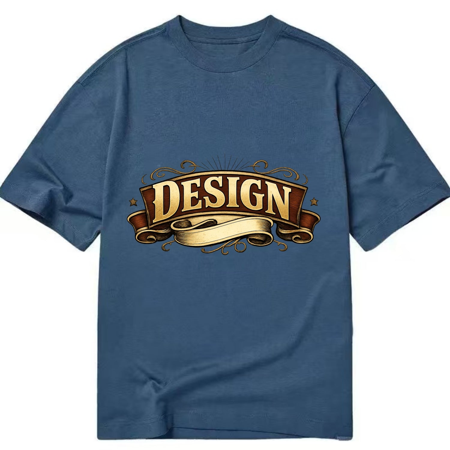 Bold typography design - "DESIGN" - intentional creation, aesthetic planning - Classic T-shirt - Twilight Navy(Blue)