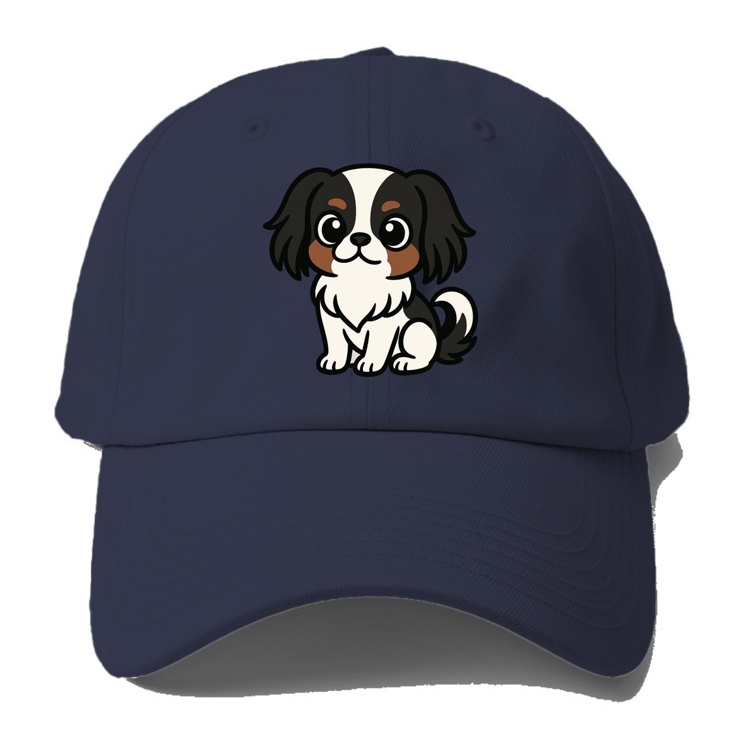 Japanese Chin - Black and white sitting pose - Baseball Cap For Big Heads - Twilight Navy(Blue)