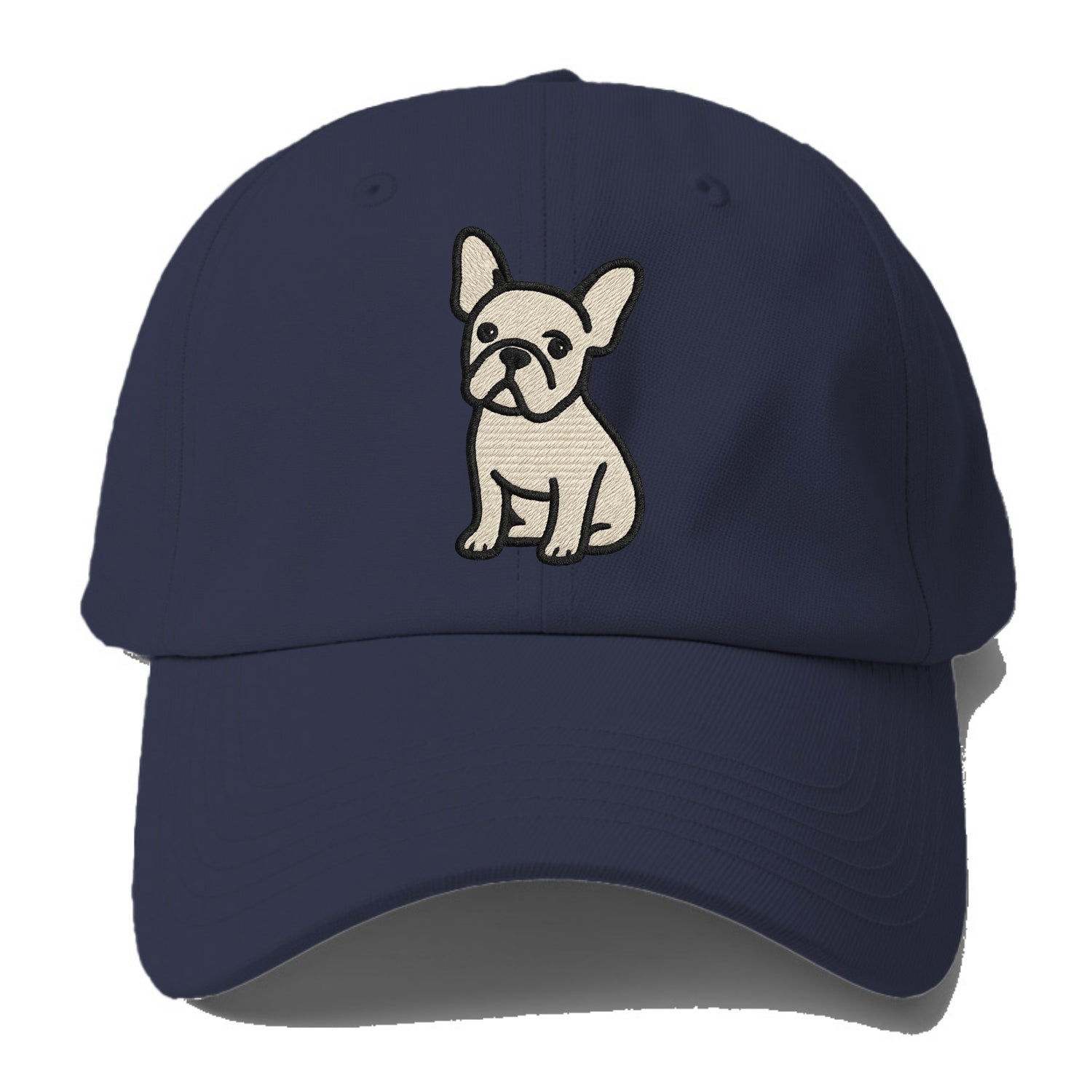 French Bulldog - Head tilt one ear up - Baseball Cap - Twilight Navy(Blue)