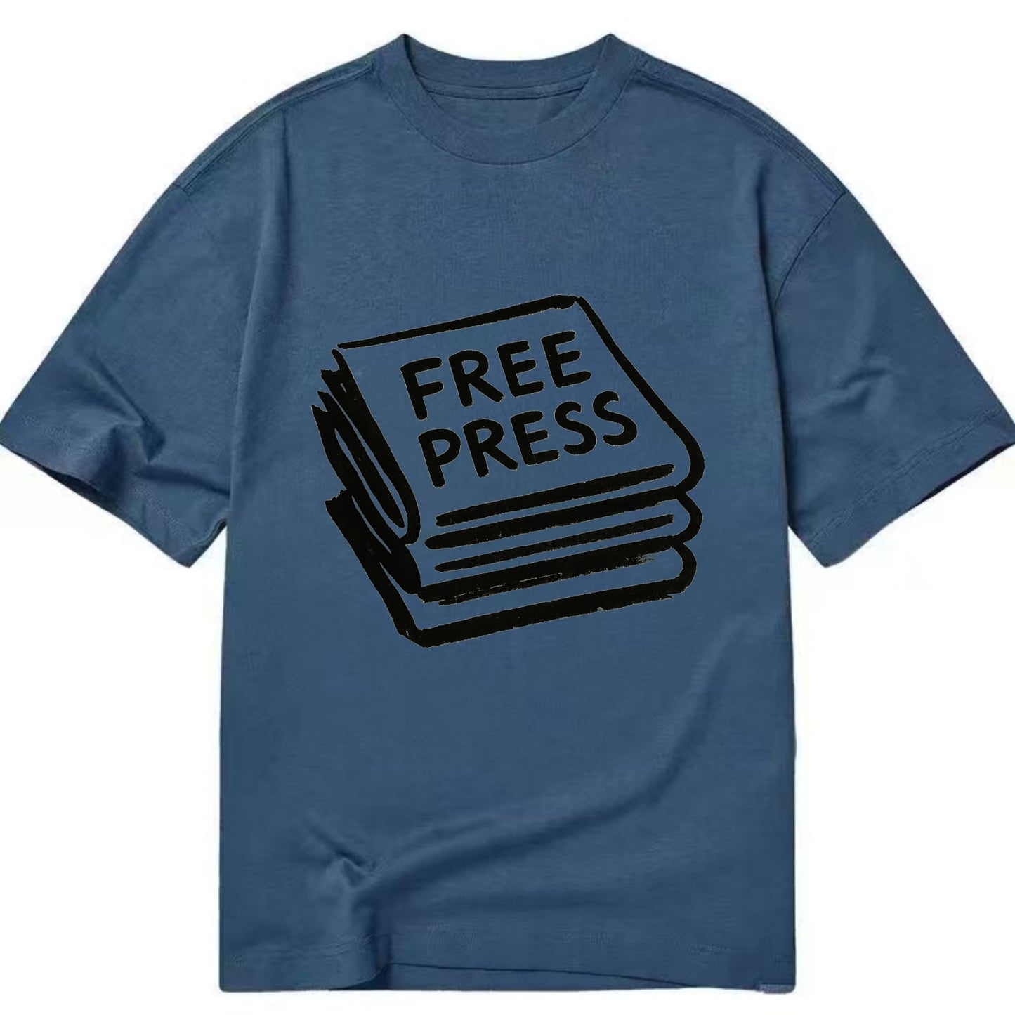 Stack of newspapers - free press bold ink brushstrokes - Classic T-shirt - Twilight Navy(Blue)
