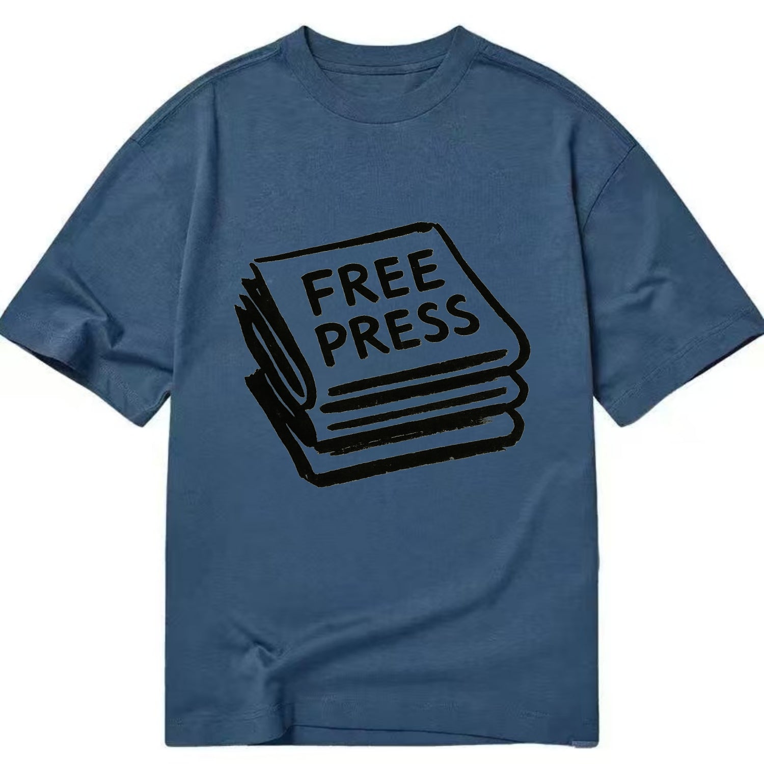 Stack of newspapers - free press bold ink brushstrokes - Classic T-shirt - Twilight Navy(Blue)