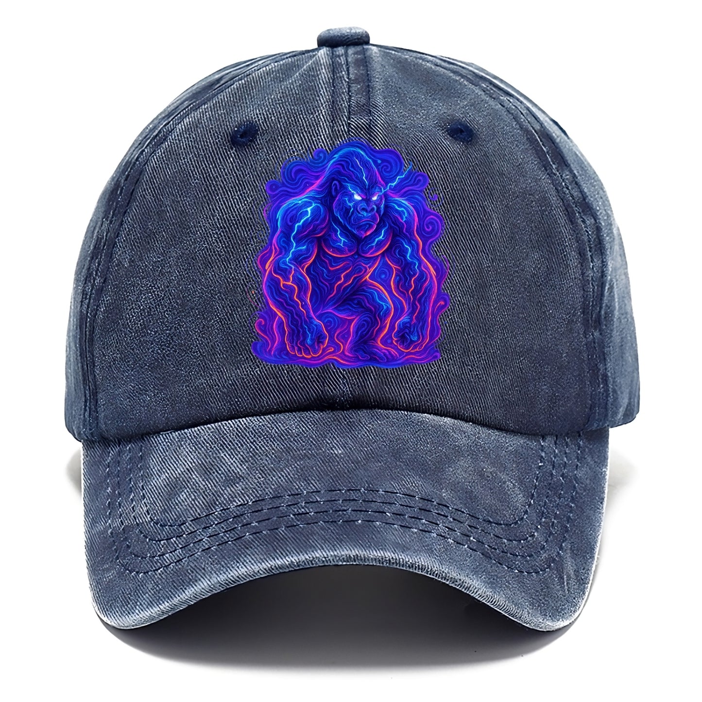 Mighty gorilla with electricity flowing through defined muscles, lightning bolt - Classic Cap - Twilight Navy(Blue)