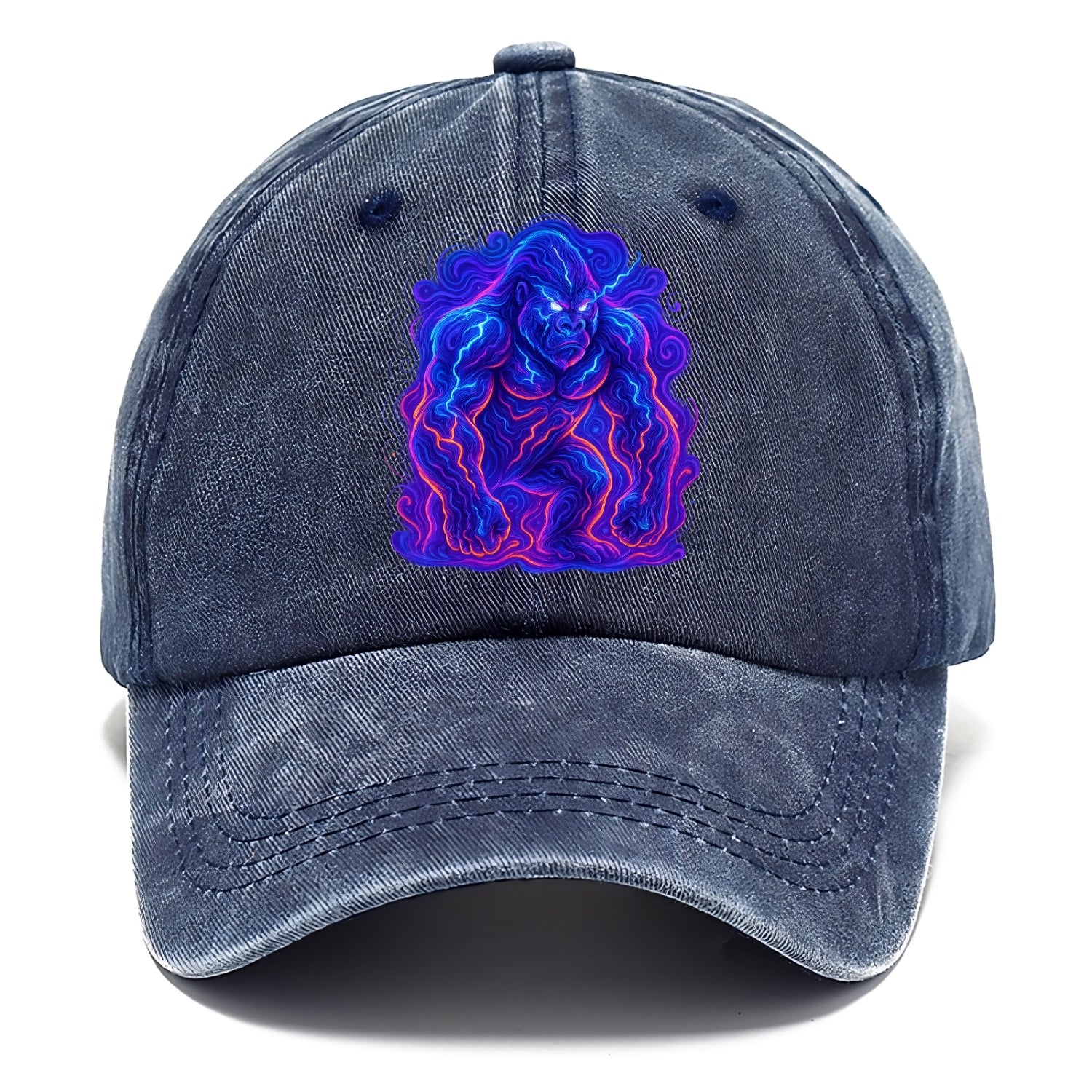 Mighty gorilla with electricity flowing through defined muscles, lightning bolt - Classic Cap - Twilight Navy(Blue)