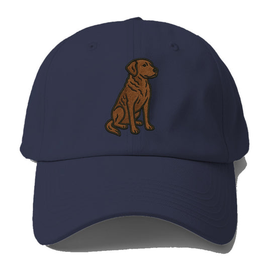 Chesapeake Bay Retriever - Brown wavy coat embroidered sitting pose - Baseball Cap - Twilight Navy(Blue)